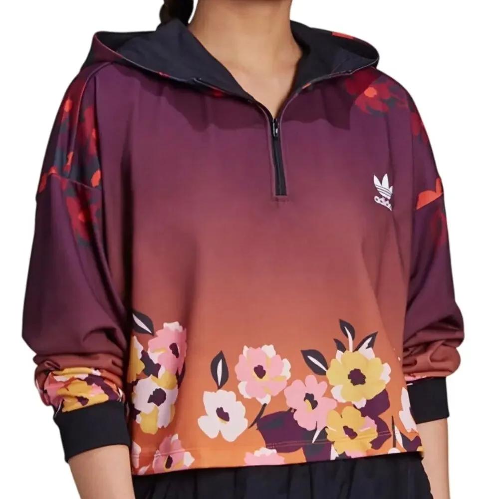 Adidas x Her Studio London Floral Gradient Athleisure Sporty Chic Hoodie Size XS